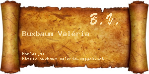 Buxbaum Valéria névjegykártya